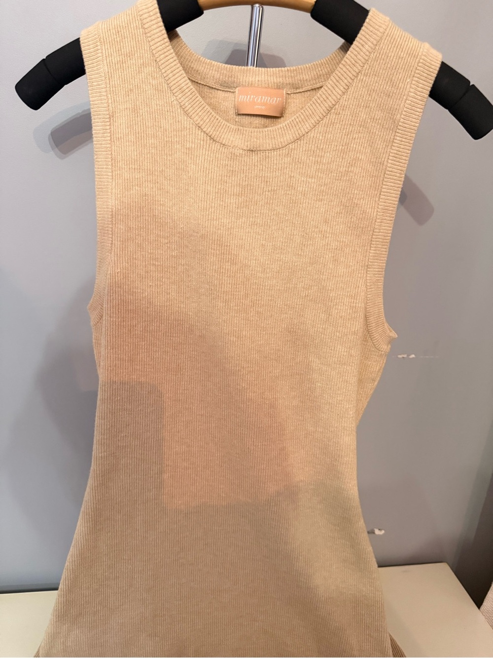 Miramar Women's Sleeveless Knit maxi dress - tan size medium